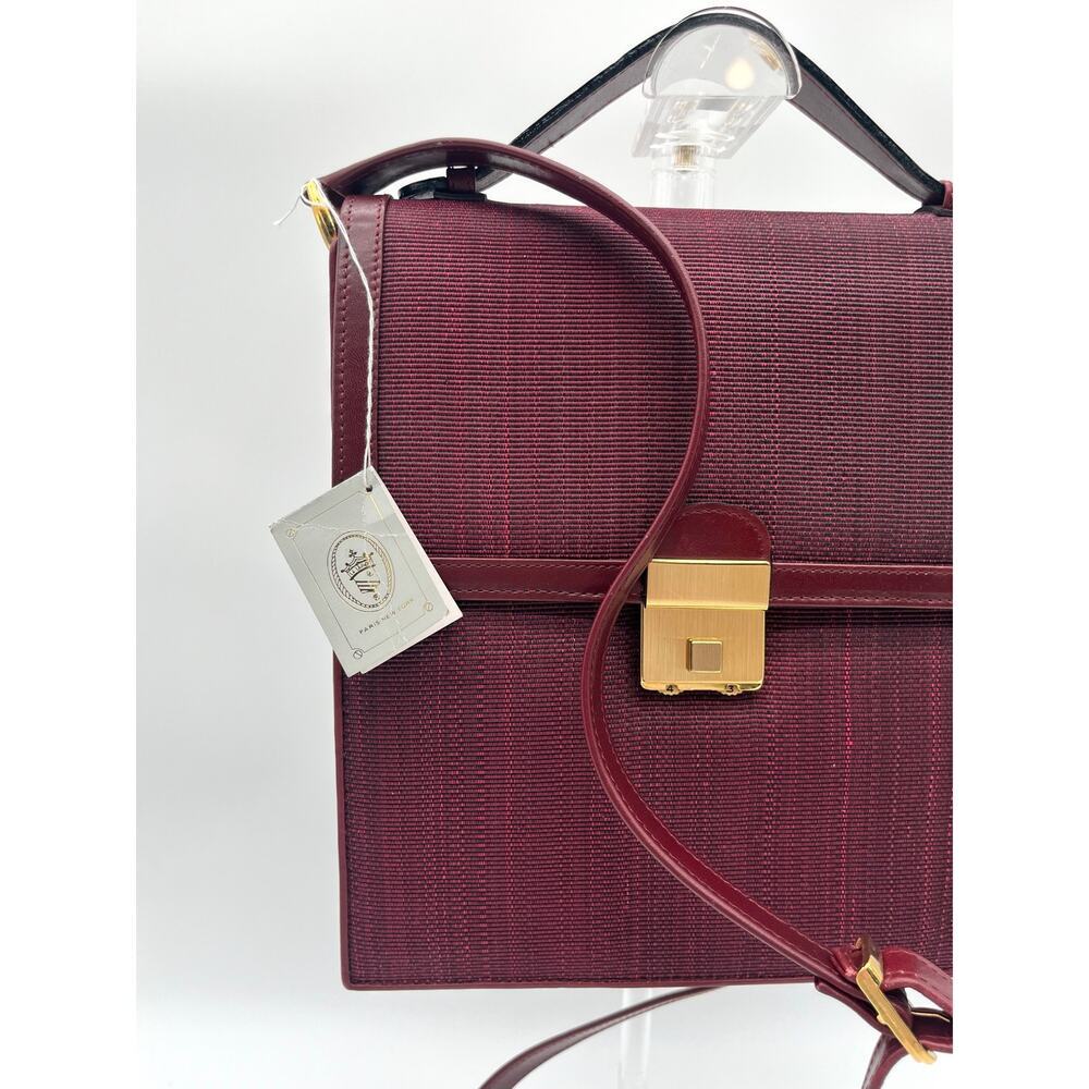 LA LAURENT Vintage Textured Horse Hair Accordion Bag, Combination Lock Closure - Picture 3 of 13